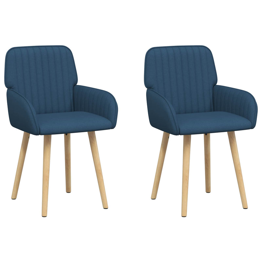 vidaXL Krzesła jadalne 2 pcs tkanina niebieski 56,5 x 50 x 87,5 cm