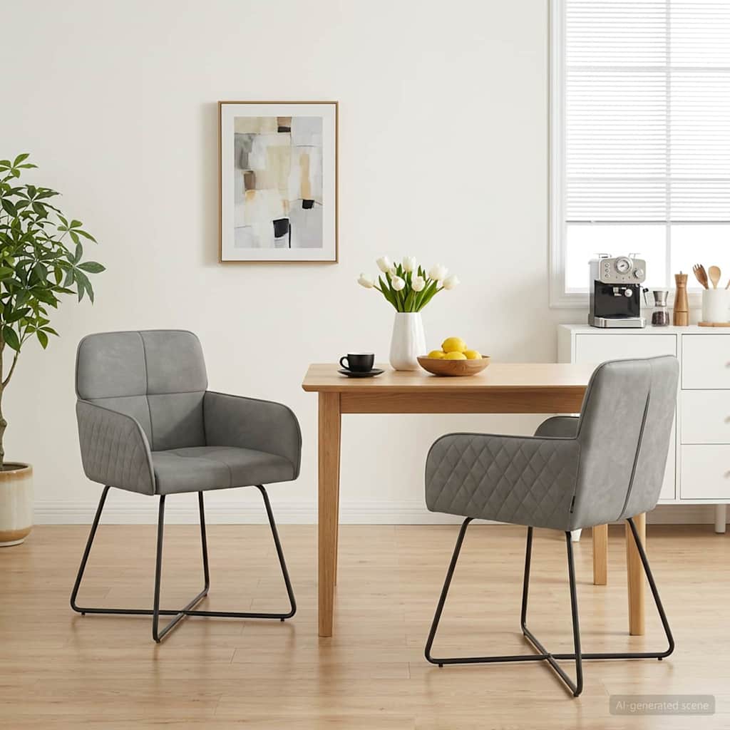 vidaXL Krzesła jadalne 2 pcs Welur jasnoszary 59 x 56,5 x 86 cm