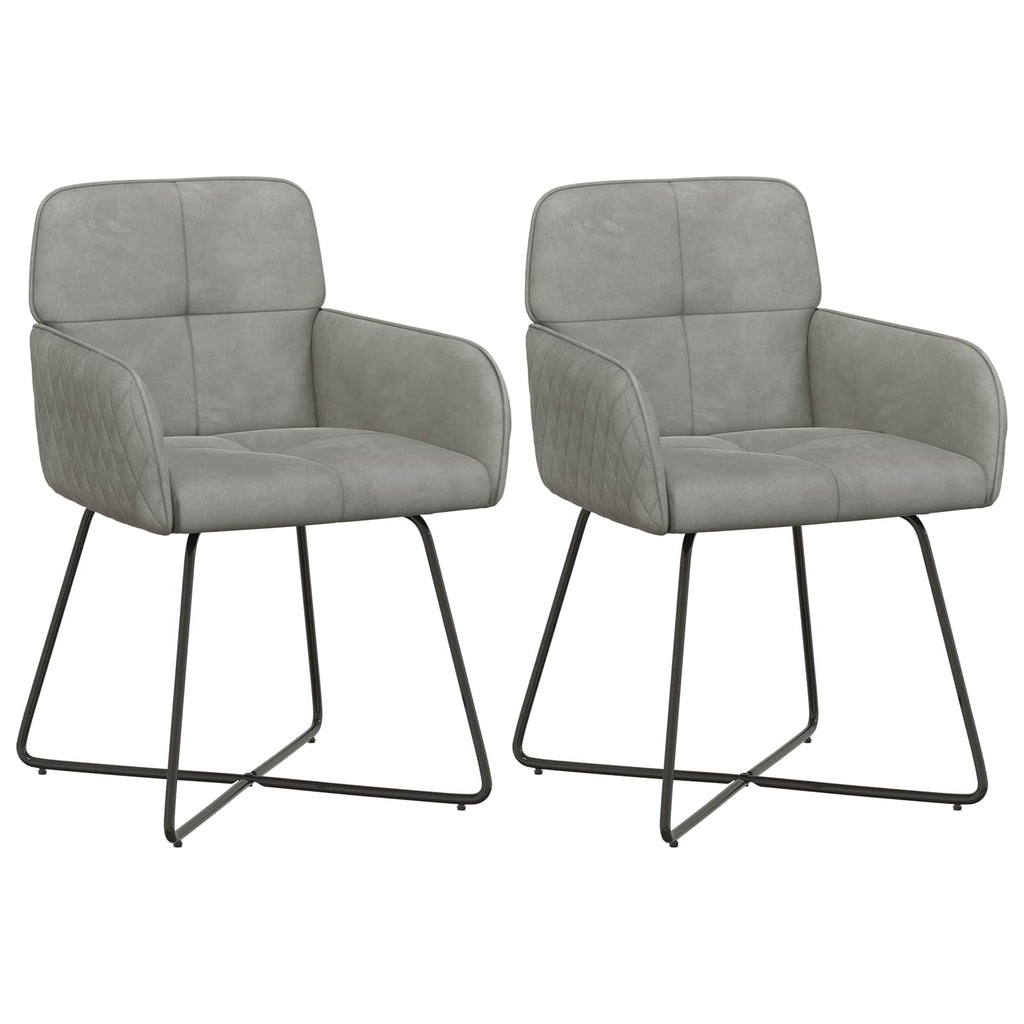 vidaXL Krzesła jadalne 2 pcs Welur jasnoszary 59 x 56,5 x 86 cm