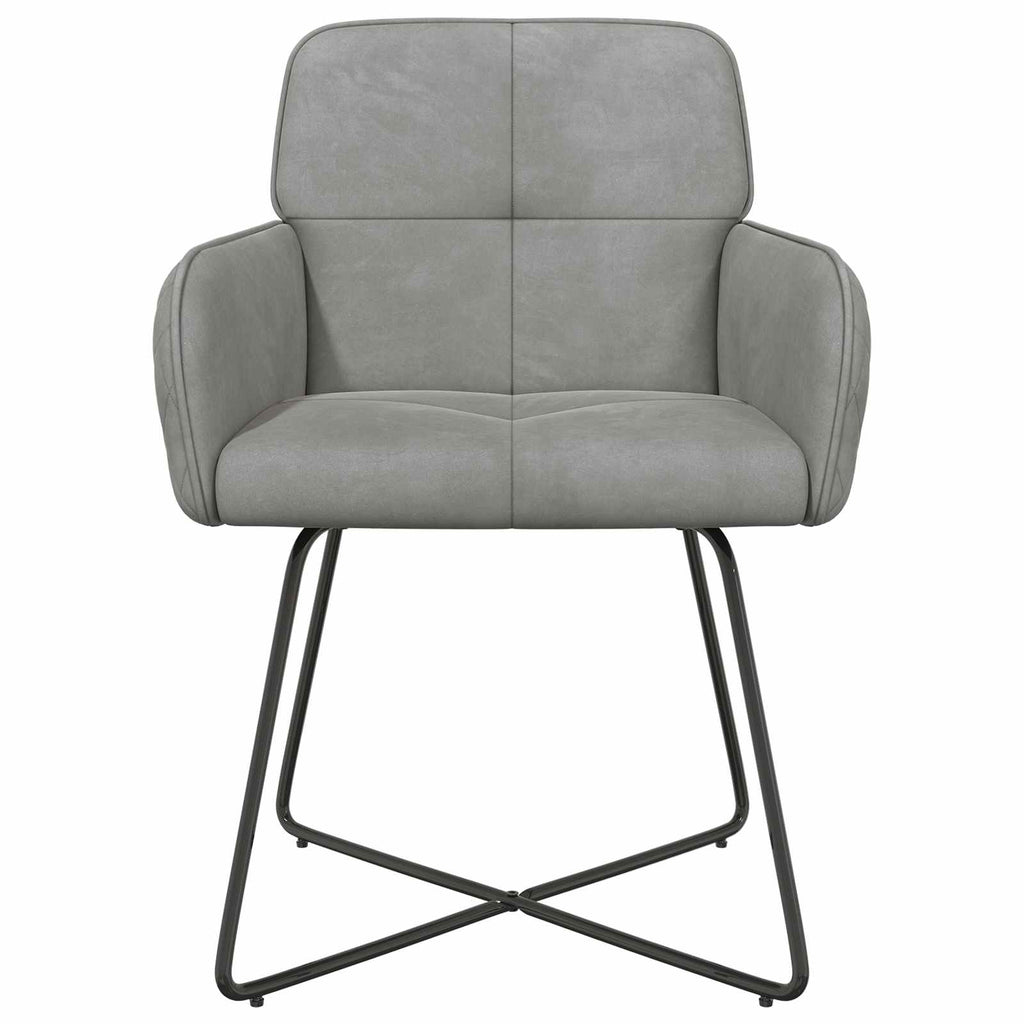 vidaXL Krzesła jadalne 2 pcs Welur jasnoszary 59 x 56,5 x 86 cm