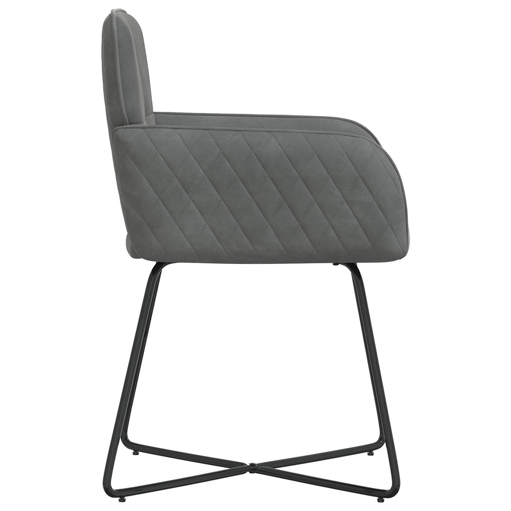 vidaXL Krzesła jadalne 2 pcs Welur ciemnoszary 59 x 56,5 x 86 cm
