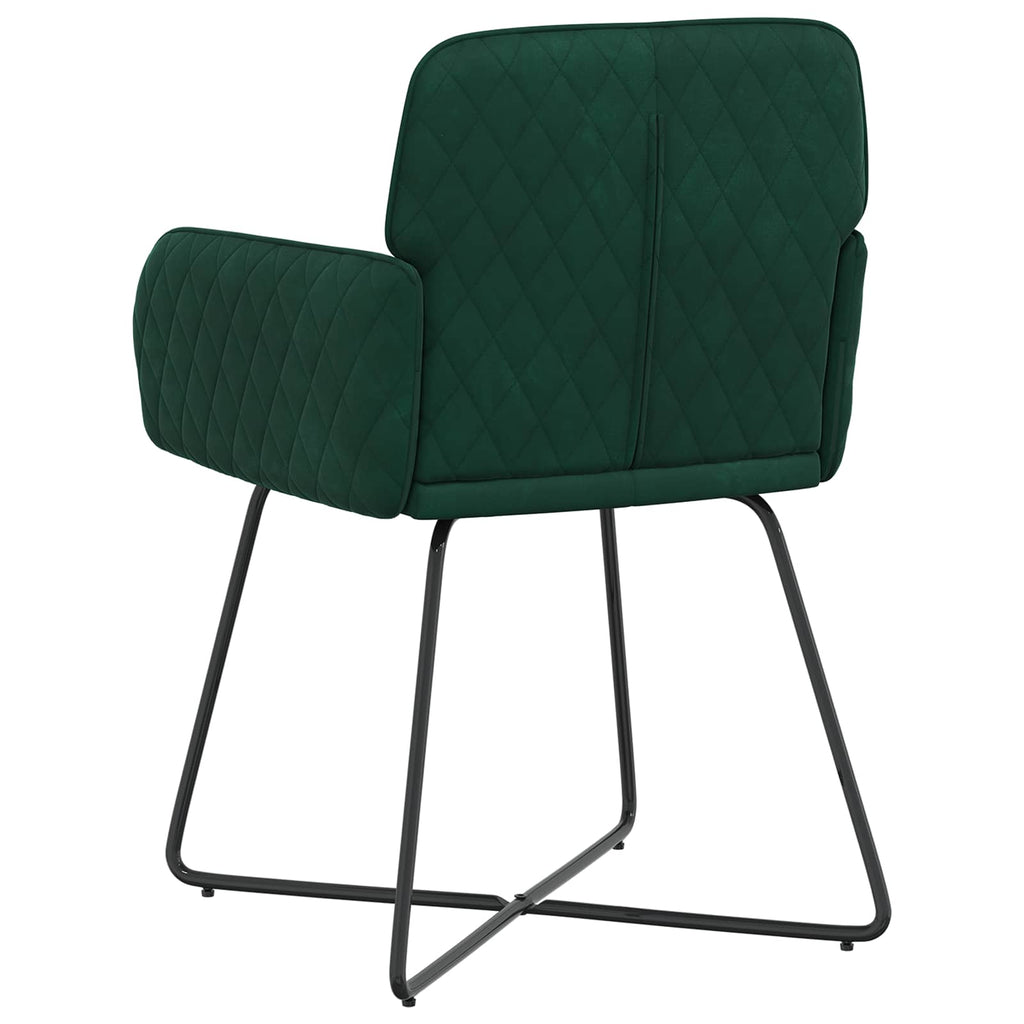 vidaXL Krzesła jadalne 2 pcs Welur Ciemnozielony 59 x 56,5 x 86 cm