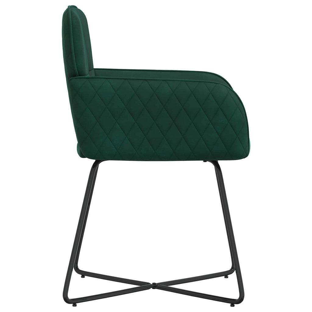 vidaXL Krzesła jadalne 2 pcs Welur Ciemnozielony 59 x 56,5 x 86 cm