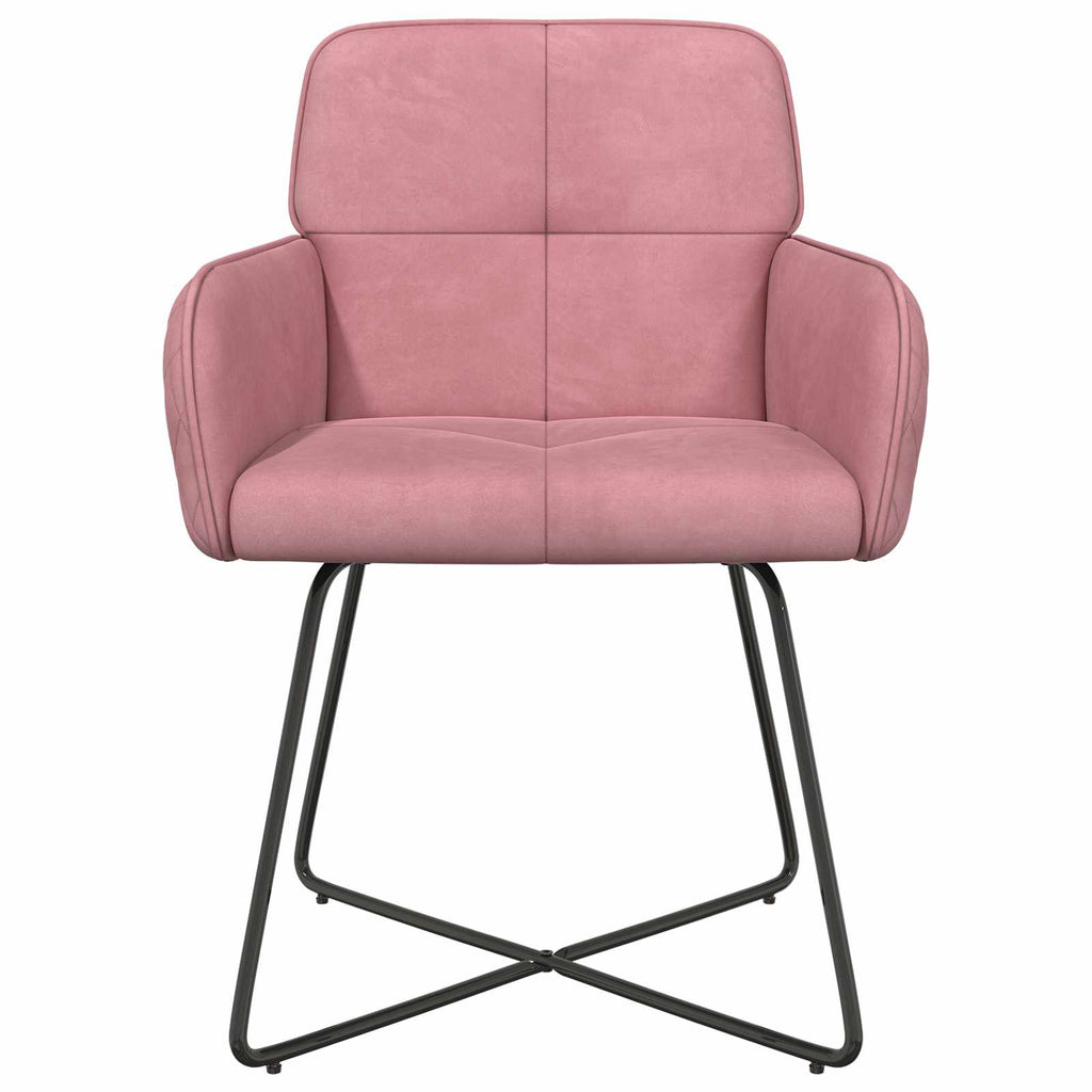 vidaXL Krzesła jadalne 2 pcs Welur różowy 59 x 56,5 x 86 cm