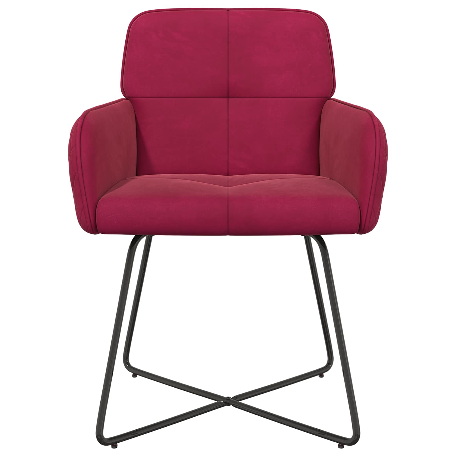 vidaXL Krzesła jadalne 2 pcs Welur Czerwone wino 59 x 56,5 x 86 cm