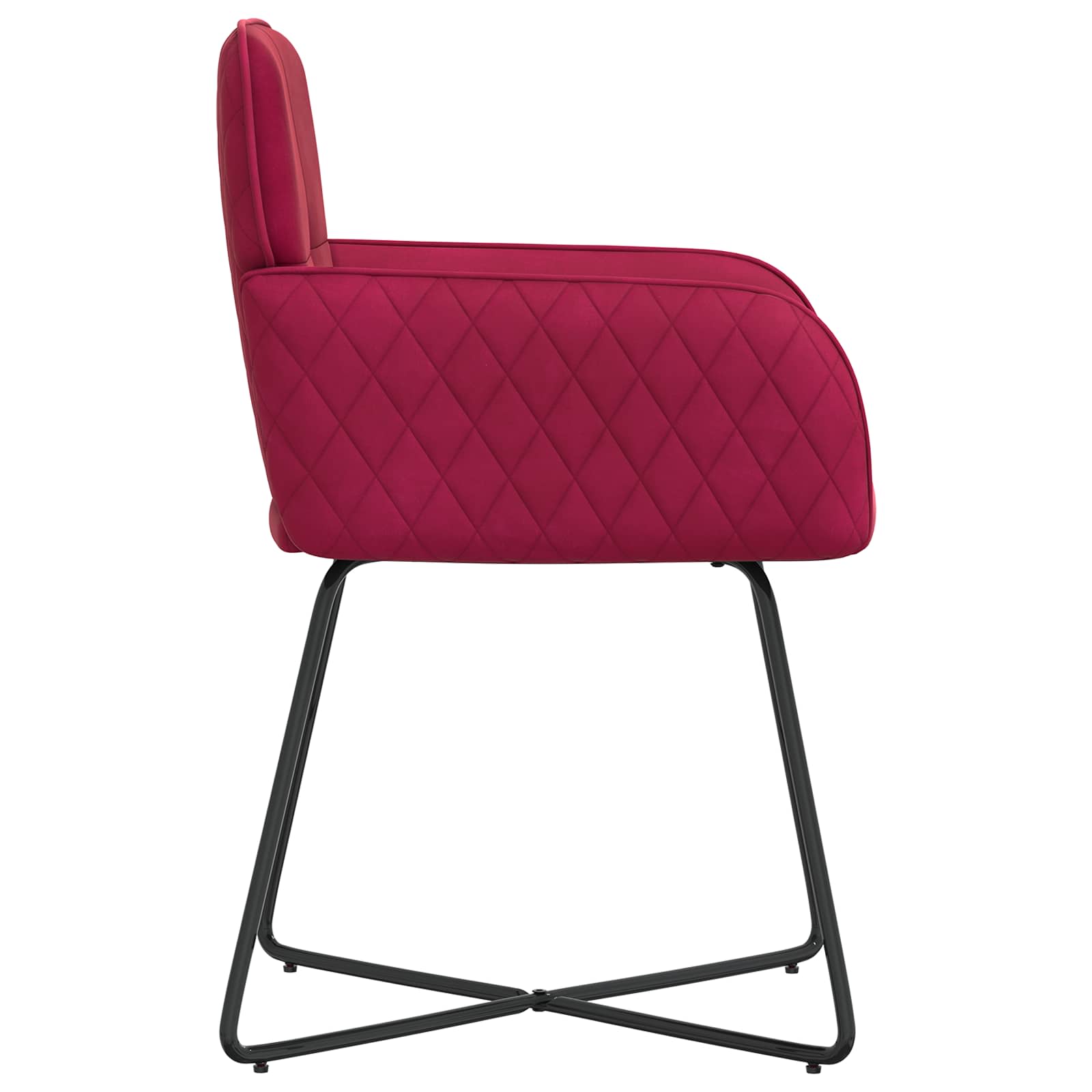 vidaXL Krzesła jadalne 2 pcs Welur Czerwone wino 59 x 56,5 x 86 cm