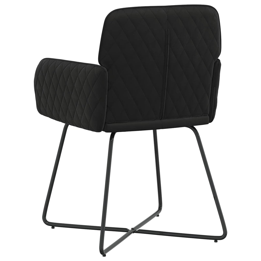 vidaXL Krzesła jadalne 2 pcs Welur Czarny 59 x 56,5 x 86 cm