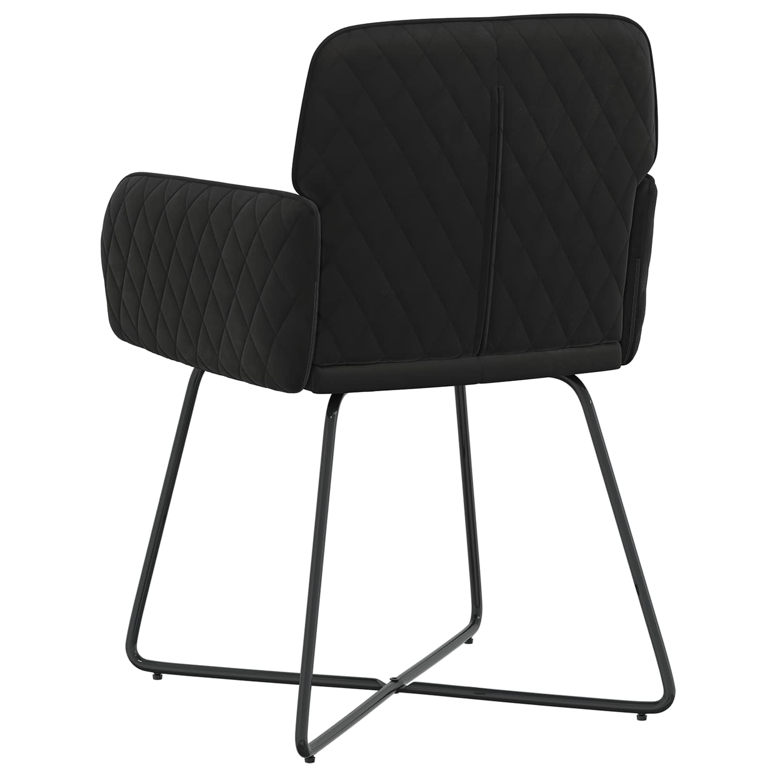 vidaXL Krzesła jadalne 2 pcs Welur Czarny 59 x 56,5 x 86 cm