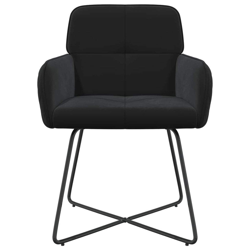 vidaXL Krzesła jadalne 2 pcs Welur Czarny 59 x 56,5 x 86 cm