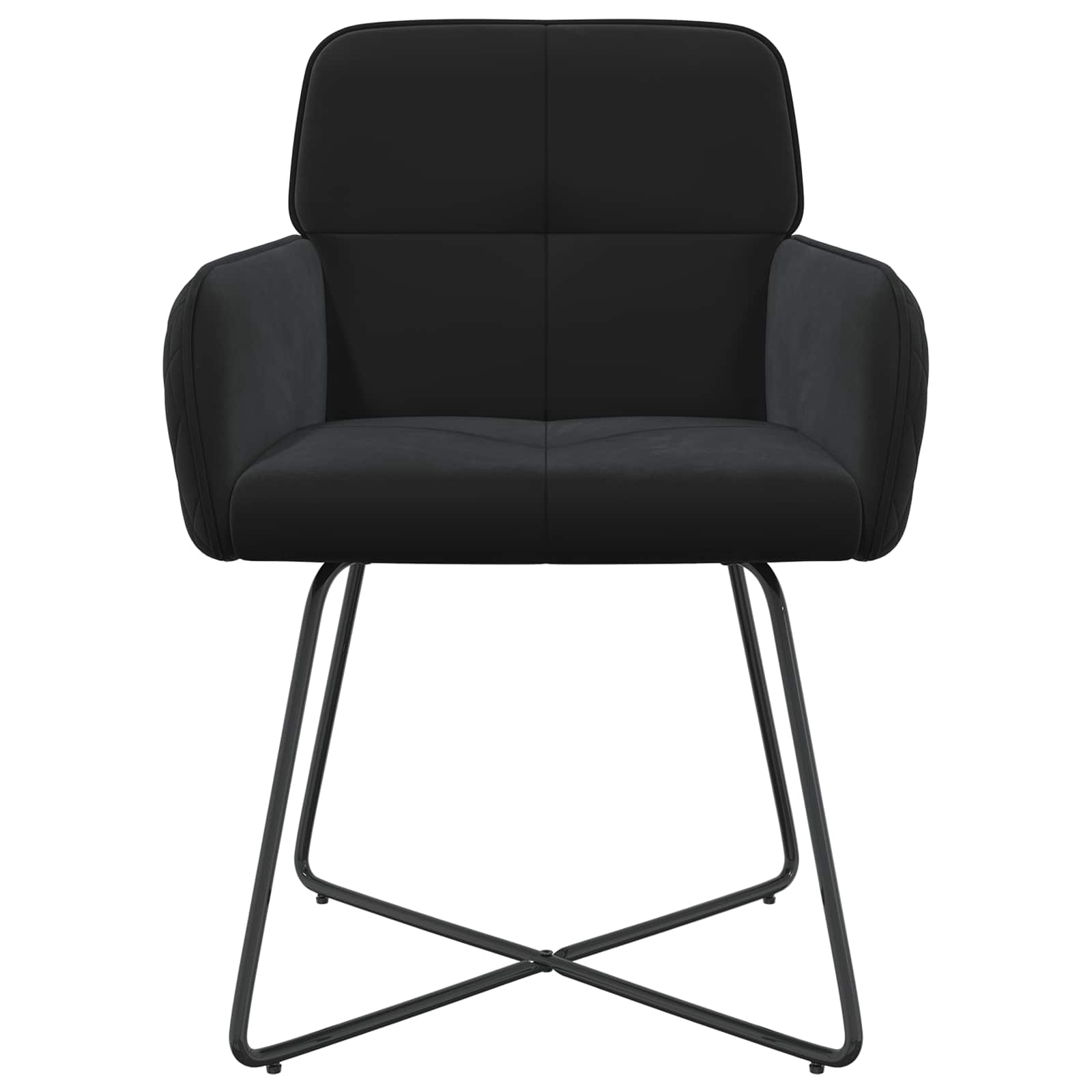 vidaXL Krzesła jadalne 2 pcs Welur Czarny 59 x 56,5 x 86 cm