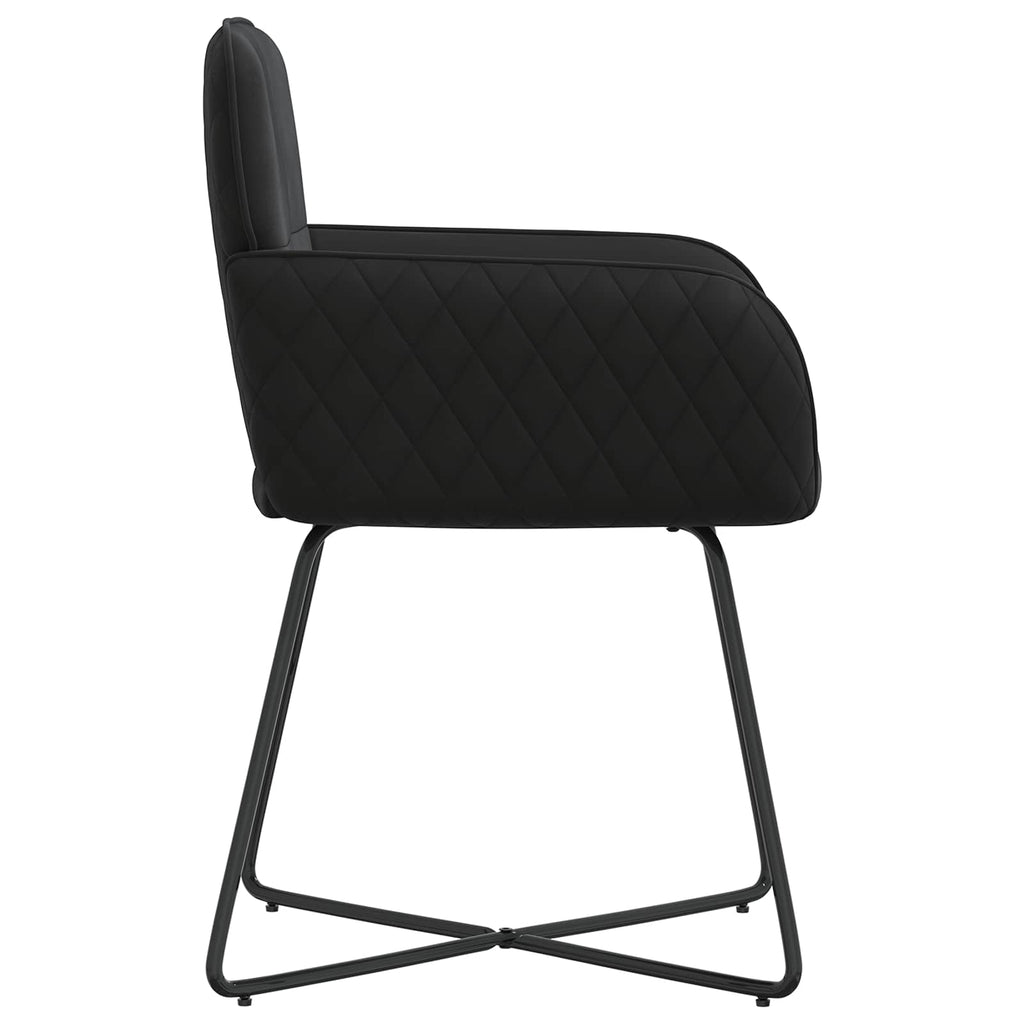 vidaXL Krzesła jadalne 2 pcs Welur Czarny 59 x 56,5 x 86 cm