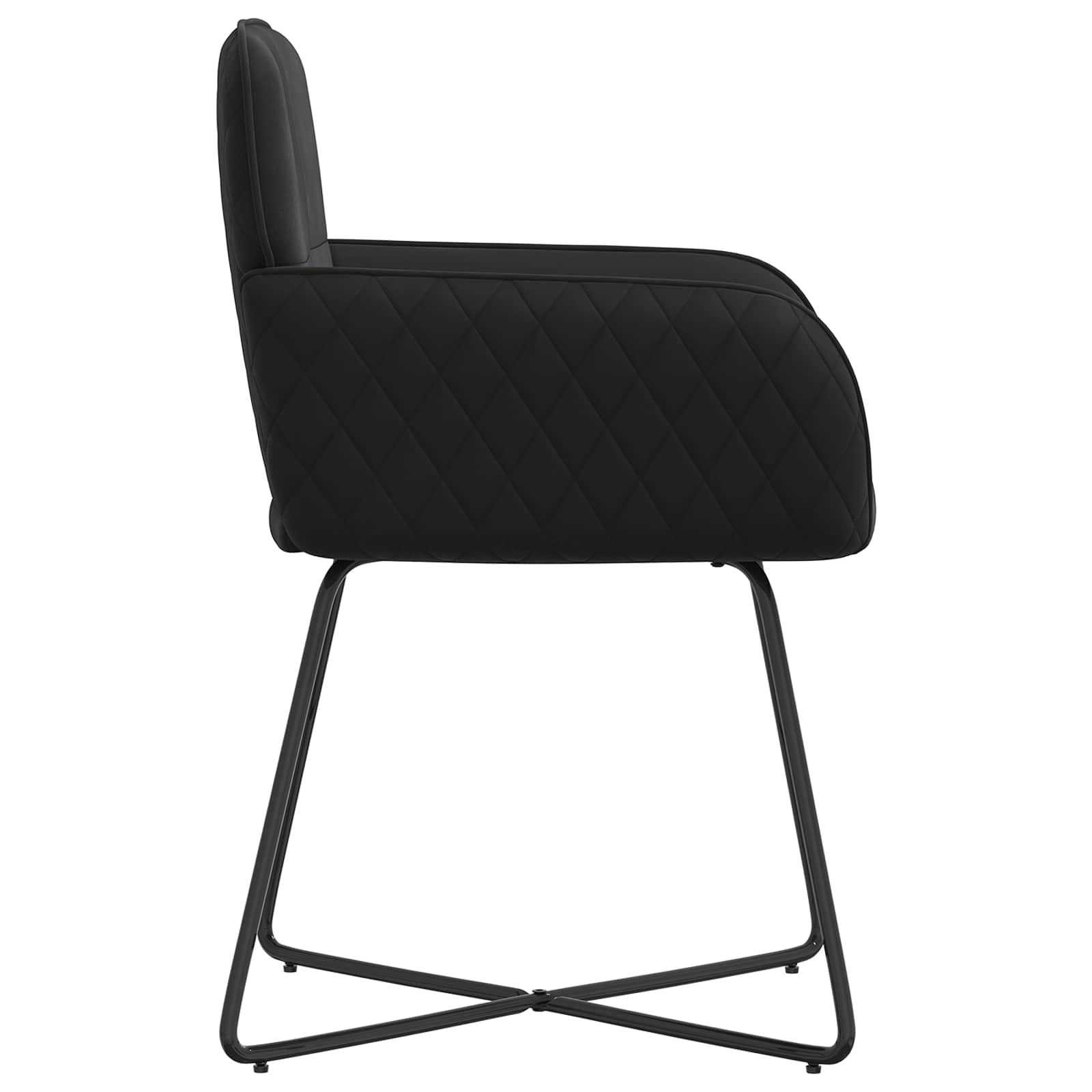 vidaXL Krzesła jadalne 2 pcs Welur Czarny 59 x 56,5 x 86 cm