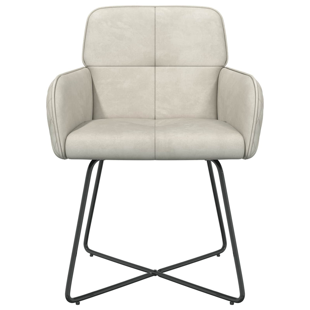 vidaXL Krzesła jadalne 2 pcs Welur kremowy 59 x 56,5 x 86 cm