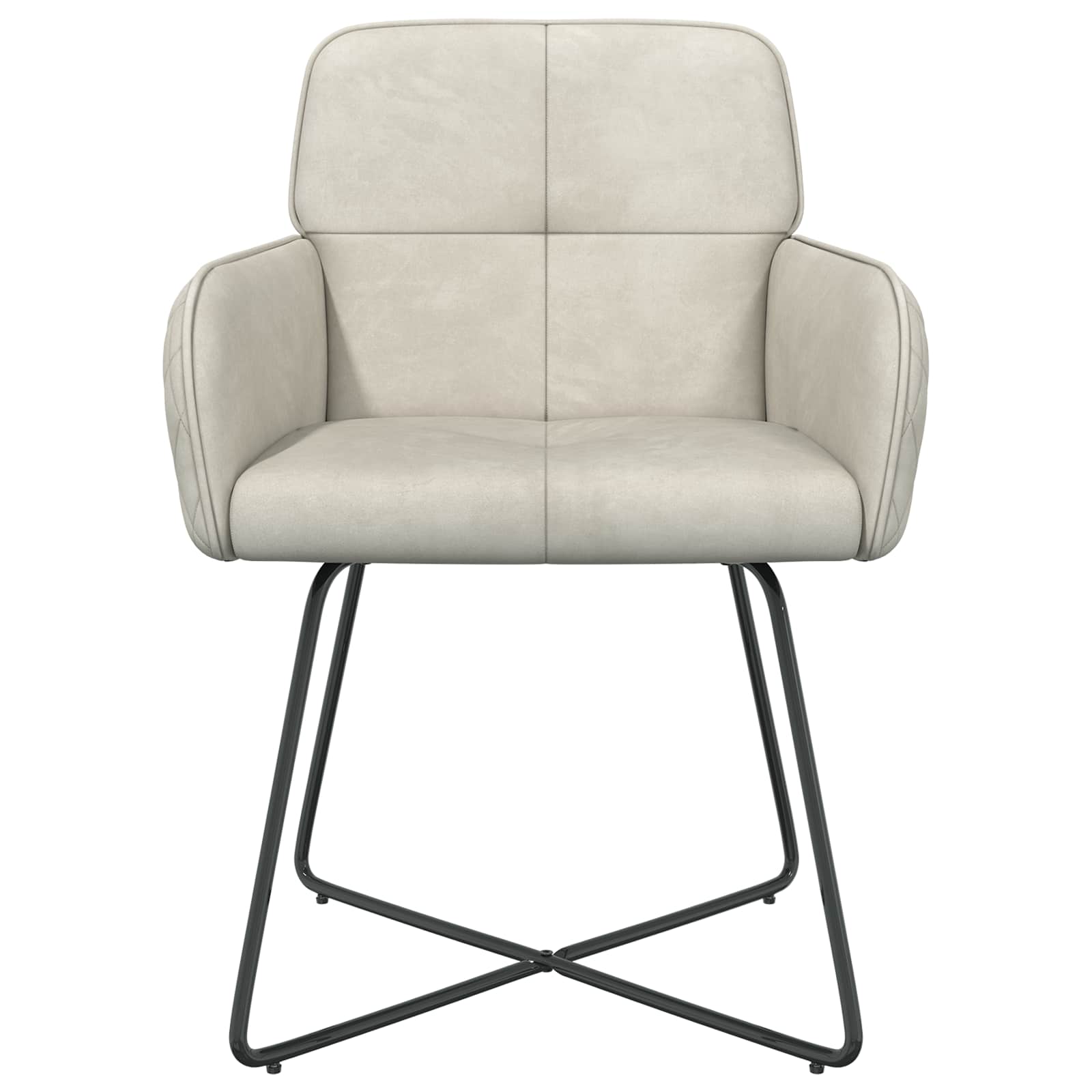 vidaXL Krzesła jadalne 2 pcs Welur kremowy 59 x 56,5 x 86 cm