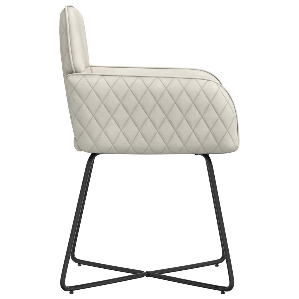 vidaXL Krzesła jadalne 2 pcs Welur kremowy 59 x 56,5 x 86 cm