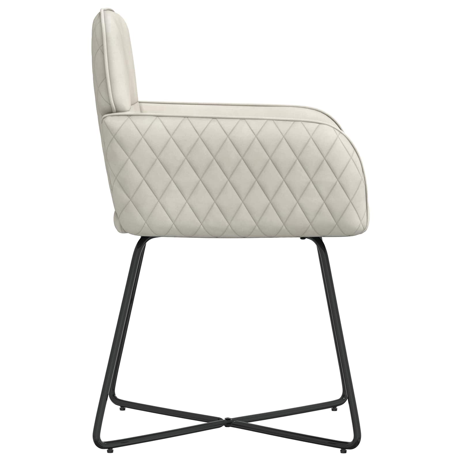 vidaXL Krzesła jadalne 2 pcs Welur kremowy 59 x 56,5 x 86 cm