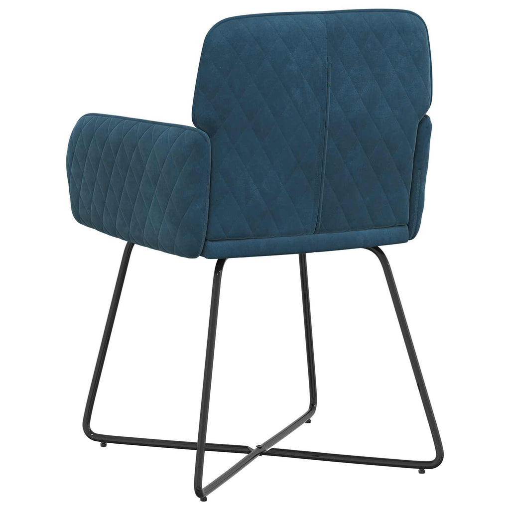 vidaXL Krzesła jadalne 2 pcs Welur niebieski 59 x 56,5 x 86 cm