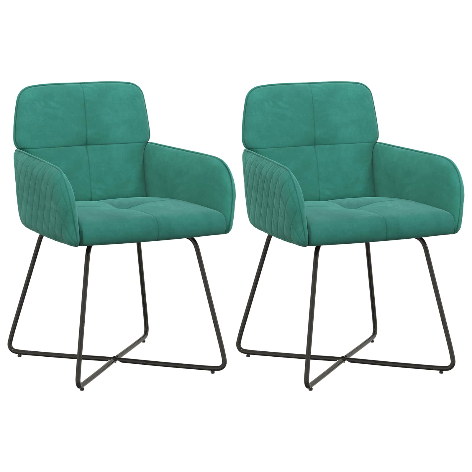 vidaXL Krzesła jadalne 2 pcs Welur Turkusowy 59 x 56,5 x 86 cm