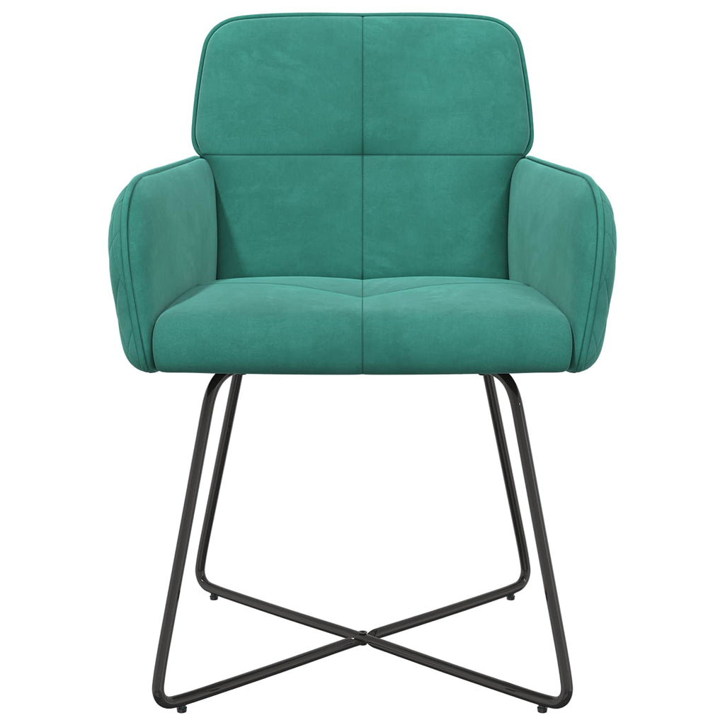 vidaXL Krzesła jadalne 2 pcs Welur Turkusowy 59 x 56,5 x 86 cm