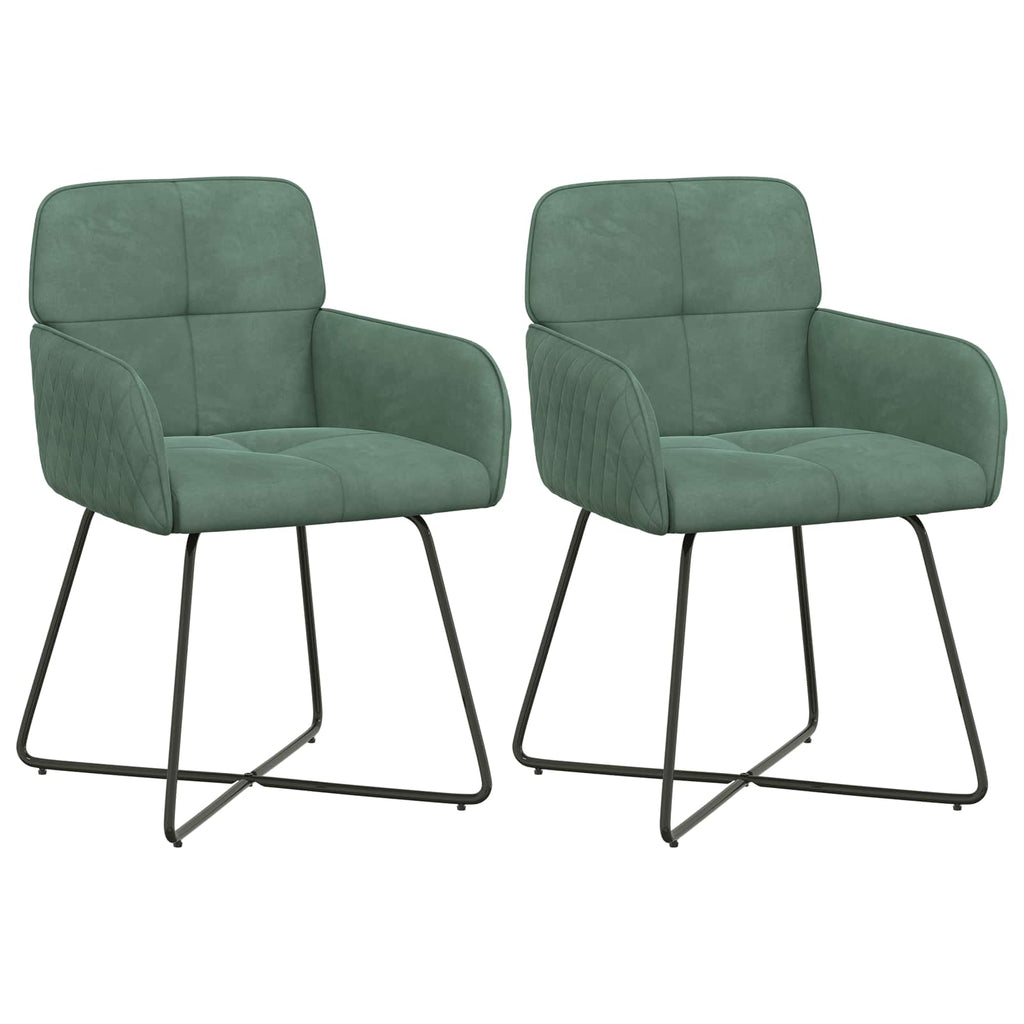 vidaXL Krzesła jadalne 2 pcs Welur Zielony morski 59 x 56,5 x 86 cm