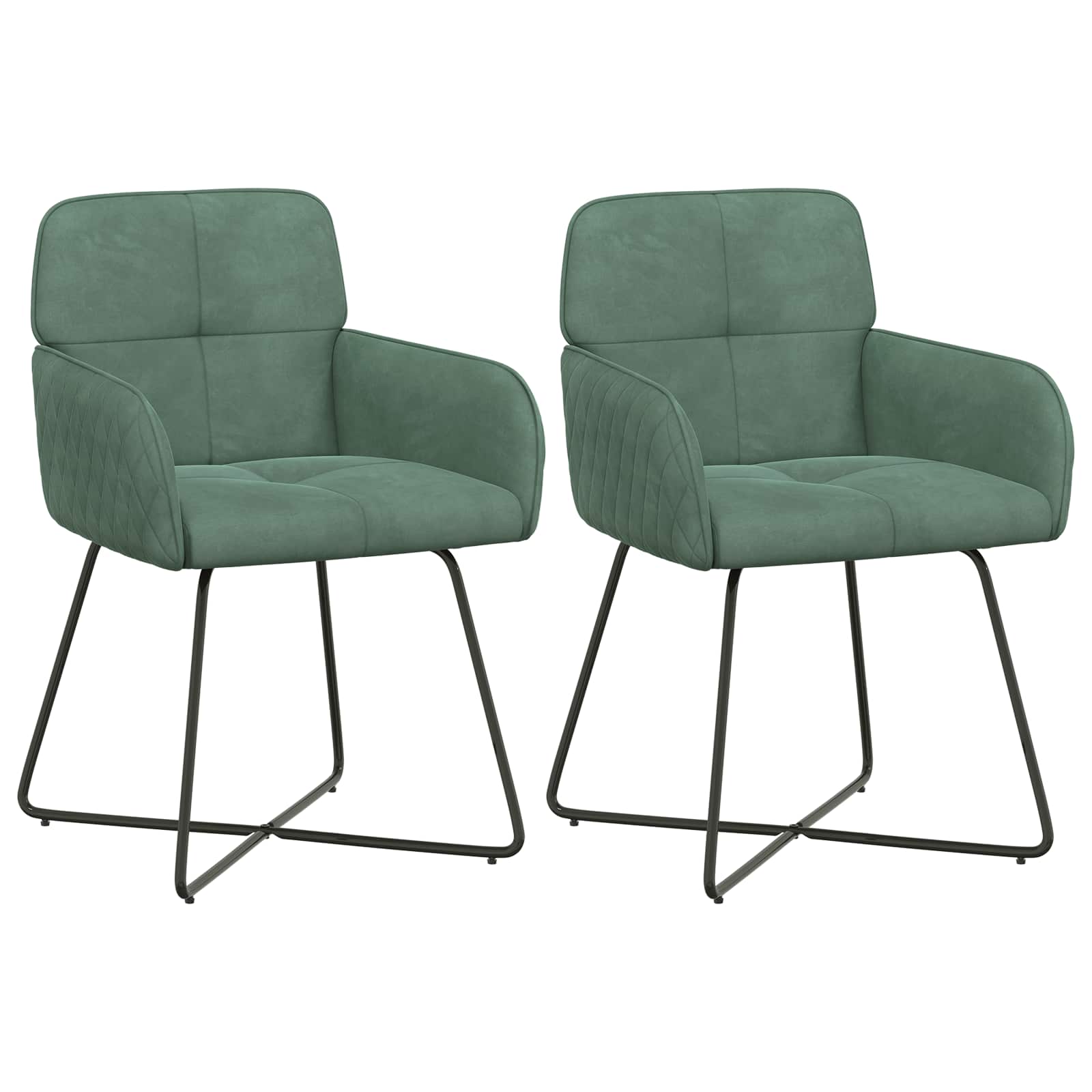 vidaXL Krzesła jadalne 2 pcs Welur Zielony morski 59 x 56,5 x 86 cm