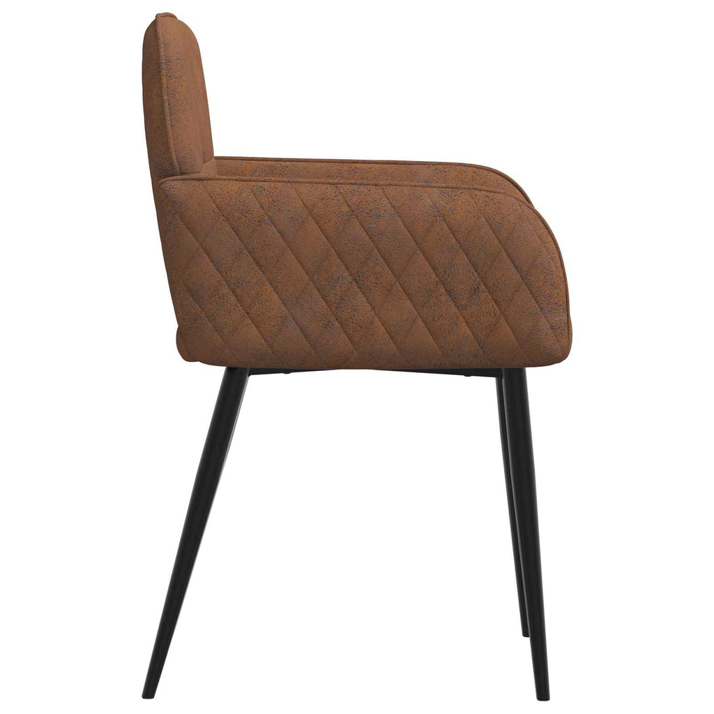vidaXL Krzesła jadalne 2 pcs Skóra zamszowa brązowy 59 x 56,5 x 85 cm