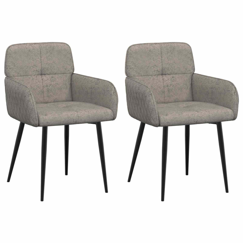 vidaXL Krzesła jadalne 2 pcs Skóra zamszowa jasnoszary 59x56,5x85cm
