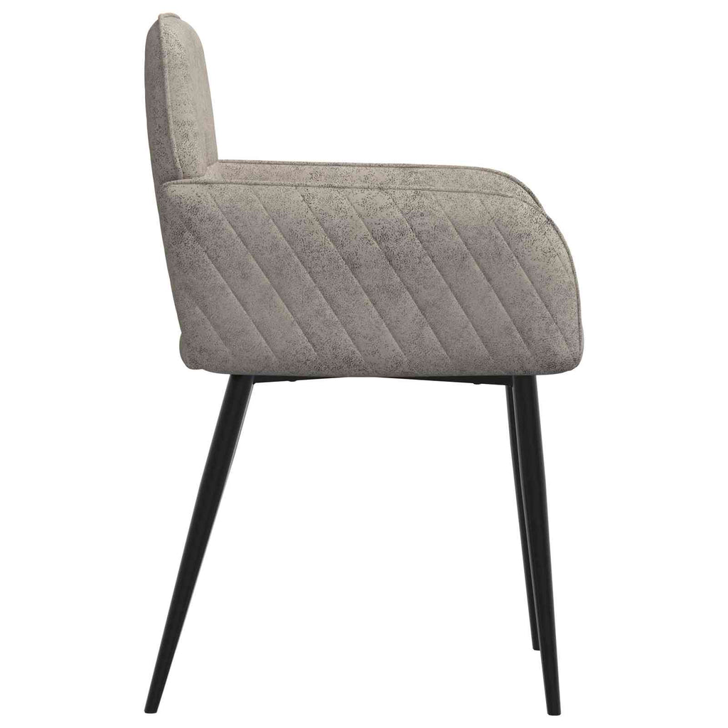vidaXL Krzesła jadalne 2 pcs Skóra zamszowa jasnoszary 59x56,5x85cm
