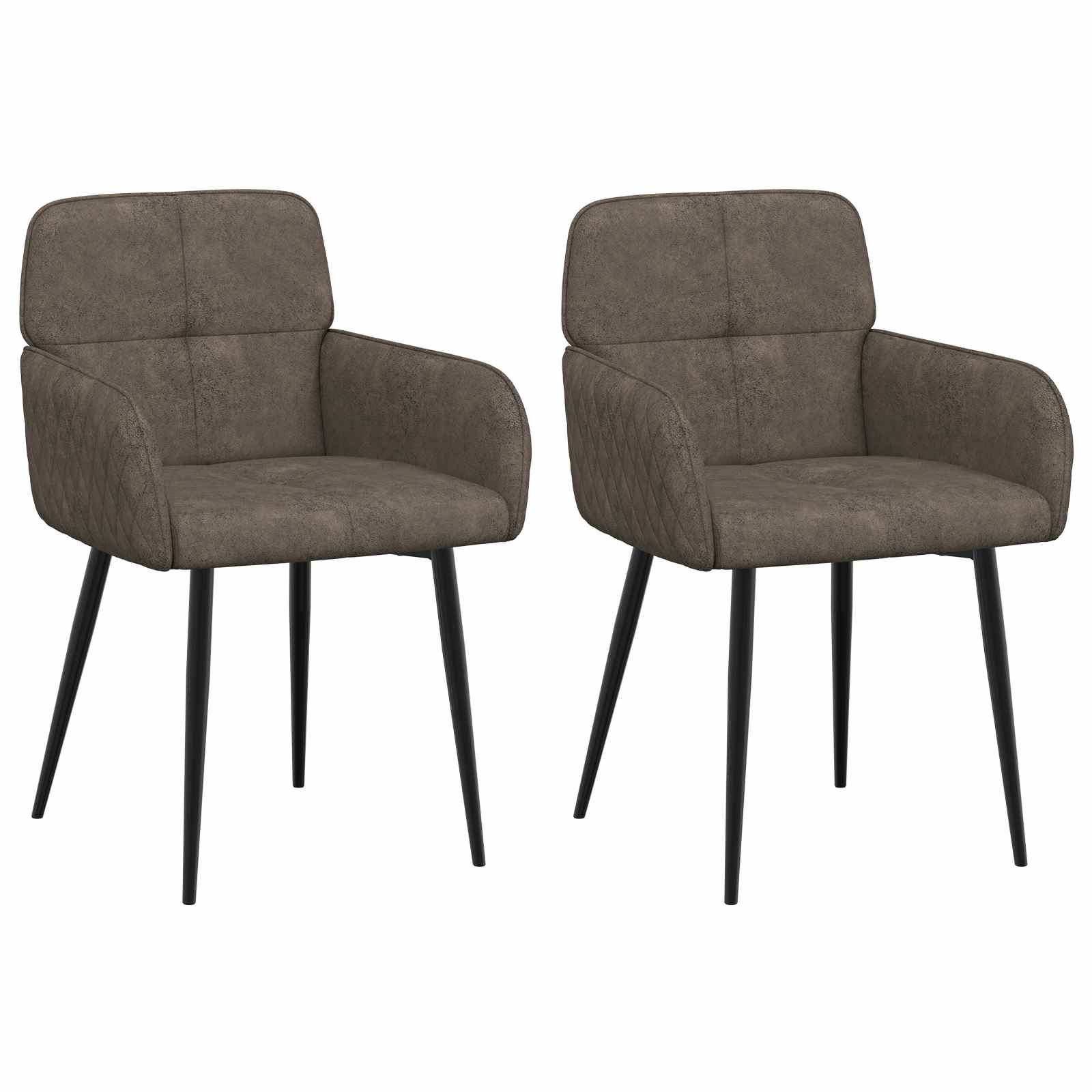 vidaXL Krzesła jadalne 2 pcs Skóra zamszowa ciemnoszary 59x56,5x85cm
