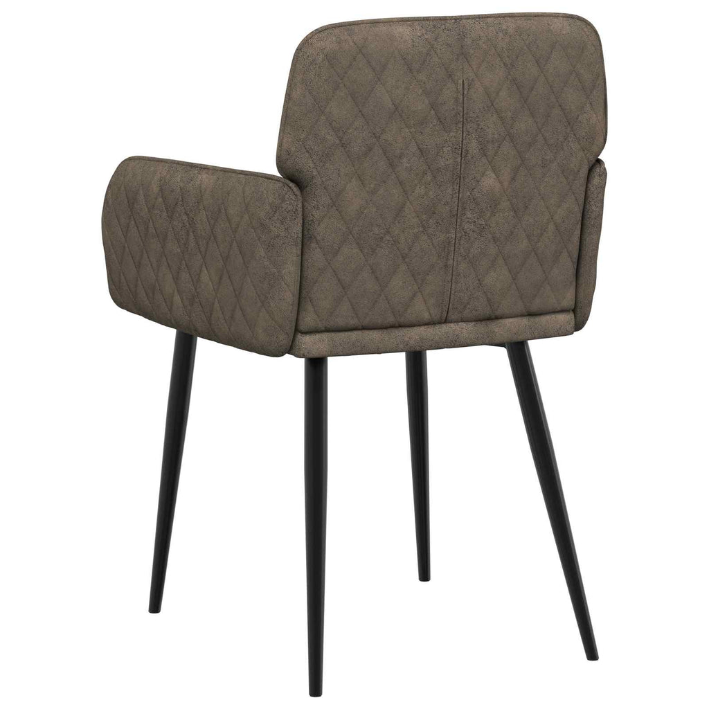 vidaXL Krzesła jadalne 2 pcs Skóra zamszowa ciemnoszary 59x56,5x85cm