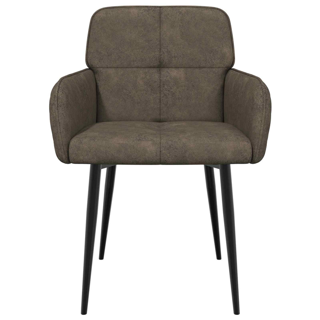 vidaXL Krzesła jadalne 2 pcs Skóra zamszowa ciemnoszary 59x56,5x85cm
