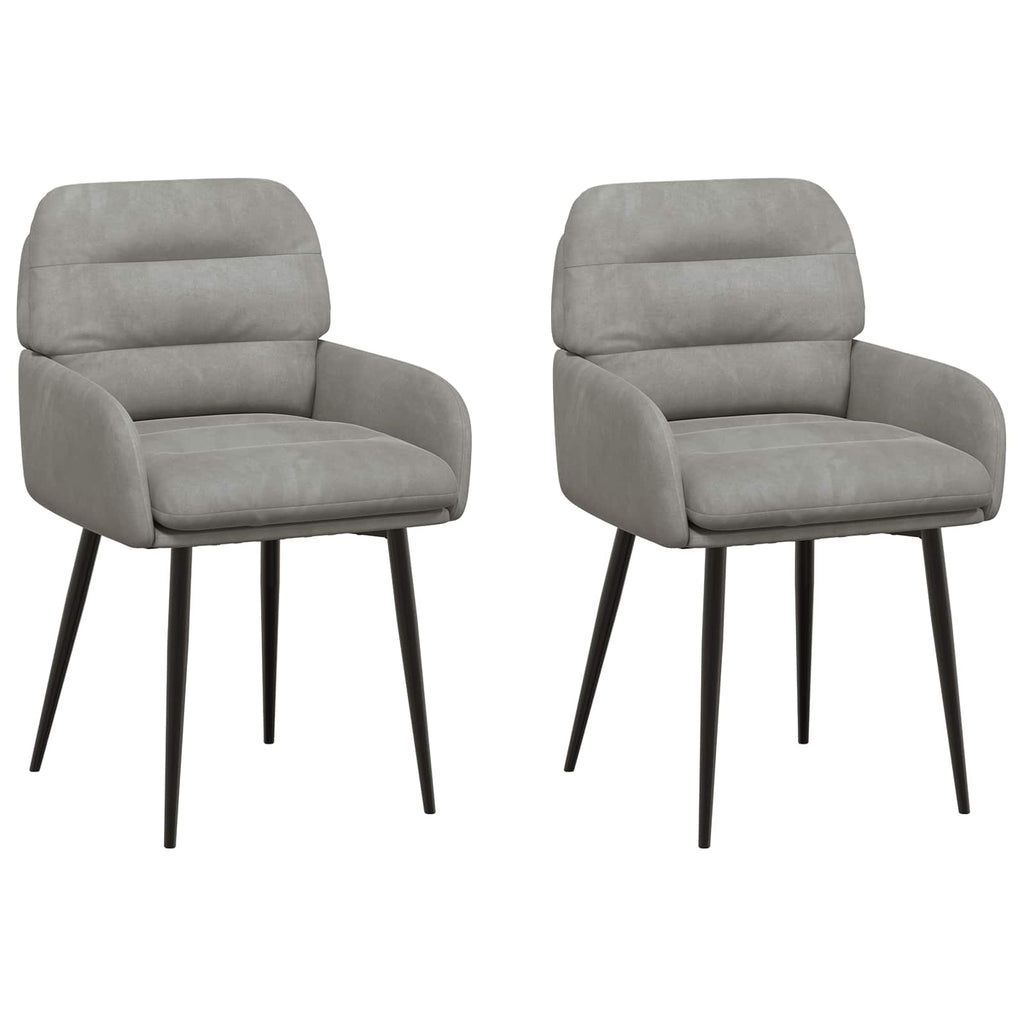 vidaXL Krzesła jadalne 2 pcs Welur jasnoszary 59 x 59,5 x 90 cm