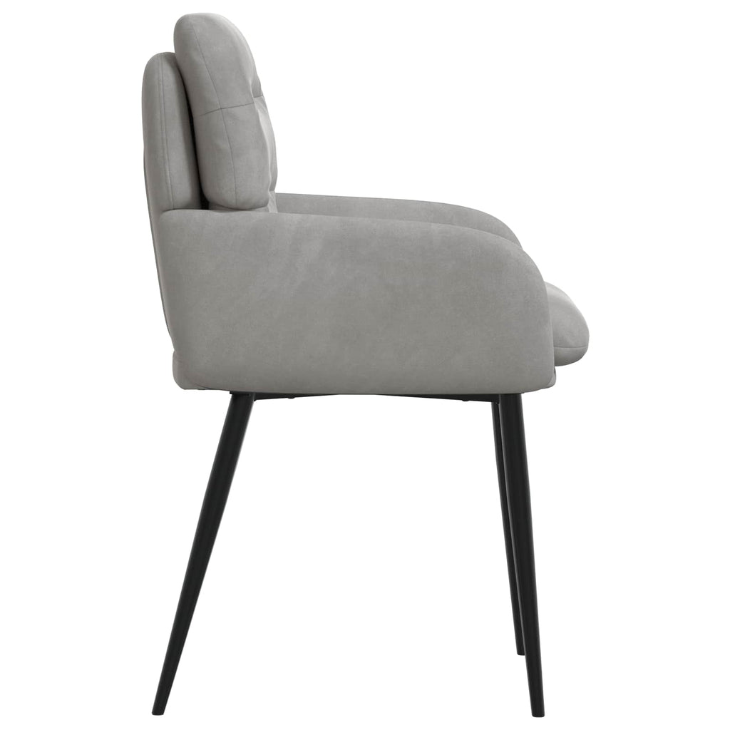 vidaXL Krzesła jadalne 2 pcs Welur jasnoszary 59 x 59,5 x 90 cm