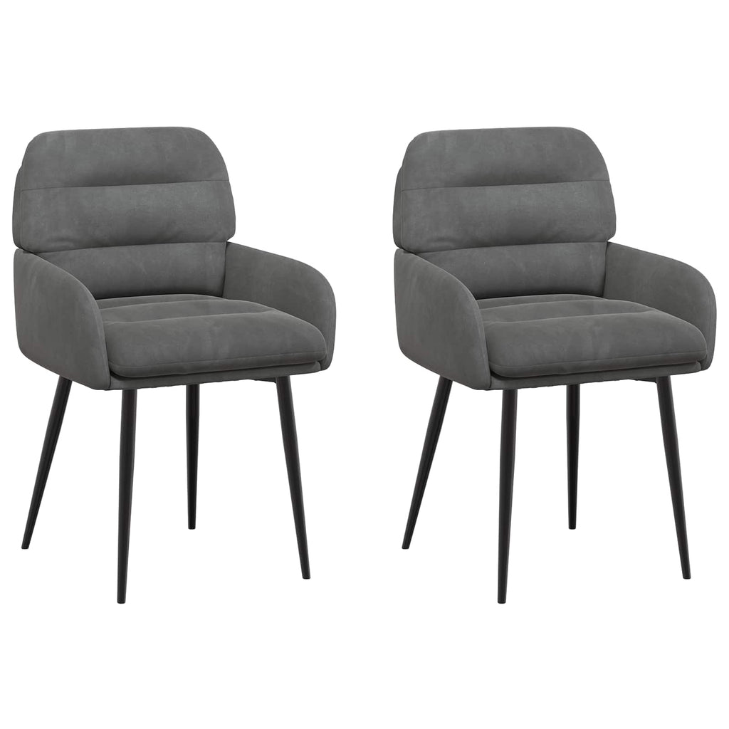 vidaXL Krzesła jadalne 2 pcs Welur ciemnoszary 59 x 59,5 x 90 cm