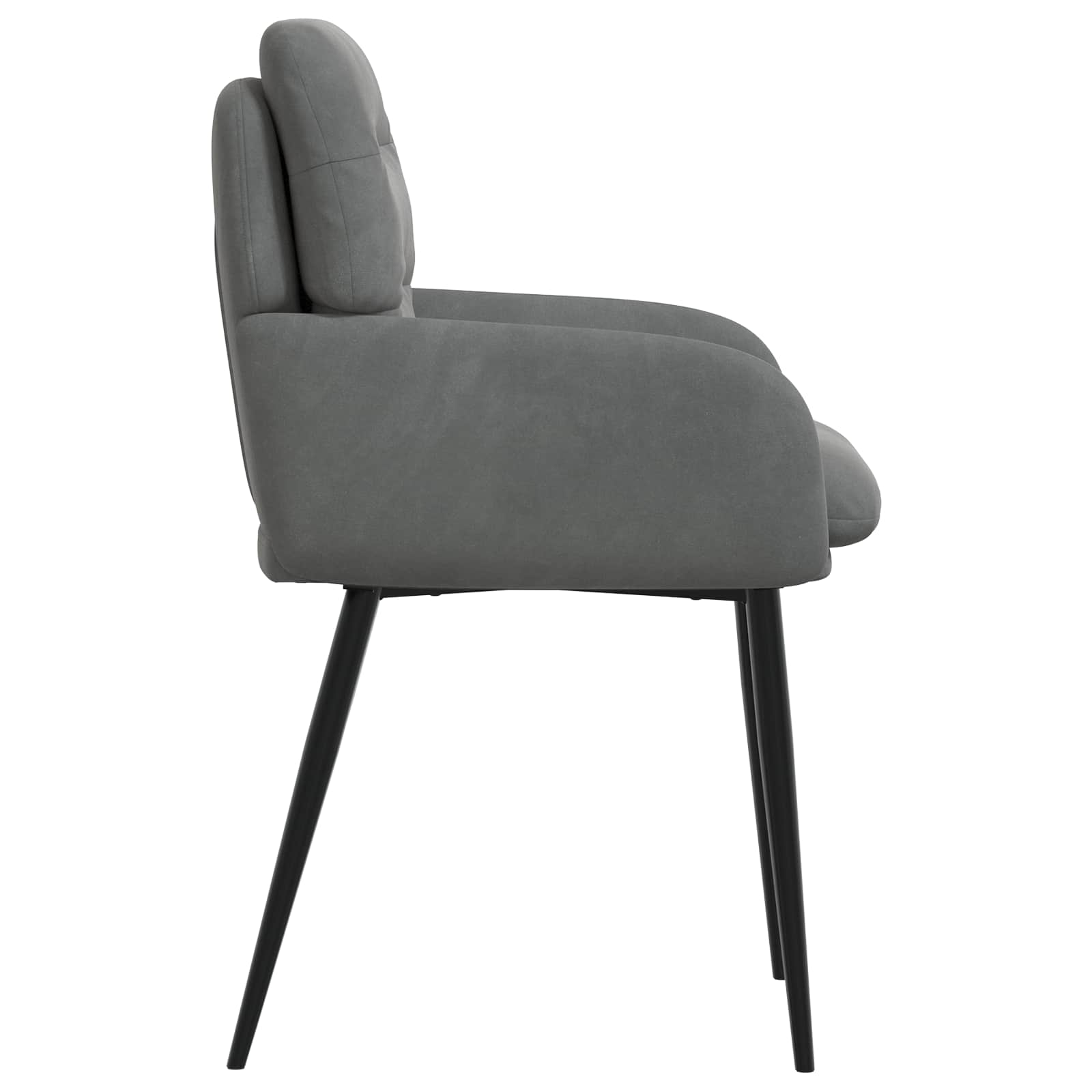 vidaXL Krzesła jadalne 2 pcs Welur ciemnoszary 59 x 59,5 x 90 cm