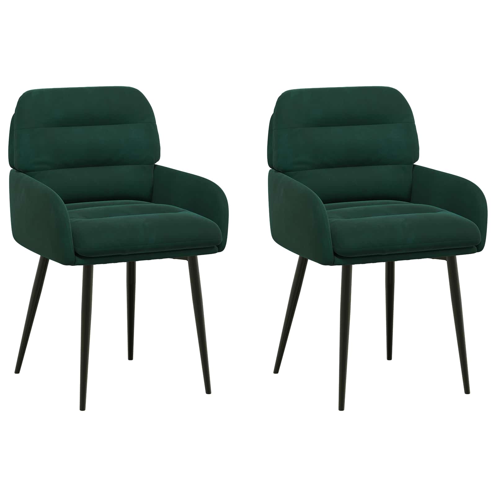 vidaXL Krzesła jadalne 2 pcs Welur Ciemnozielony 59 x 59,5 x 90 cm