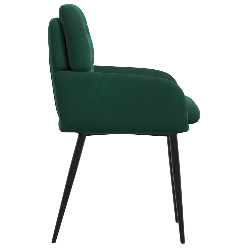 vidaXL Krzesła jadalne 2 pcs Welur Ciemnozielony 59 x 59,5 x 90 cm