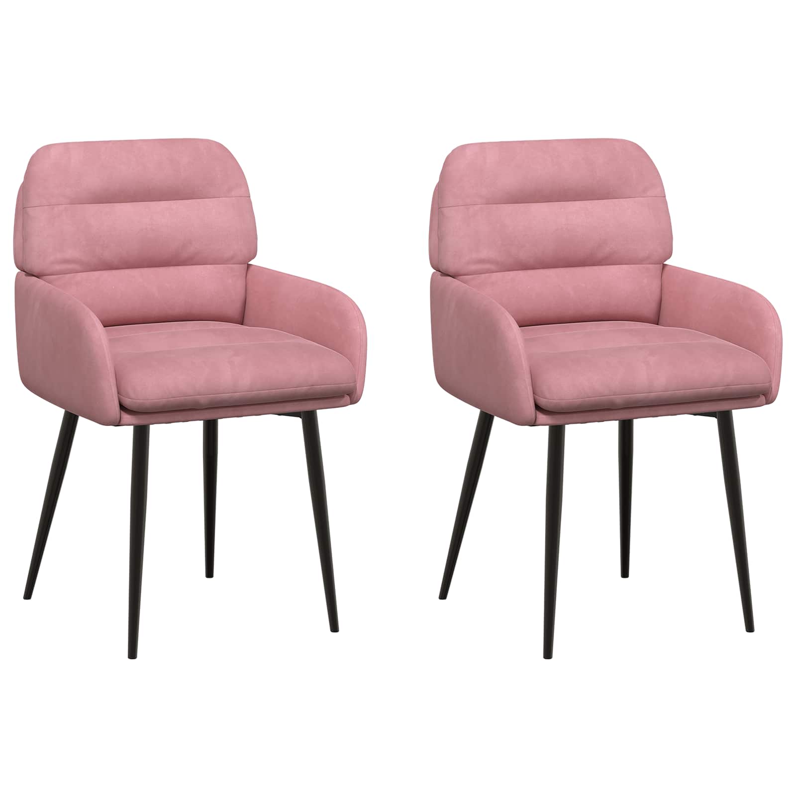 vidaXL Krzesła jadalne 2 pcs Welur różowy 59 x 59,5 x 90 cm