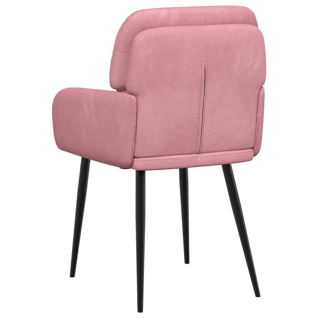 vidaXL Krzesła jadalne 2 pcs Welur różowy 59 x 59,5 x 90 cm