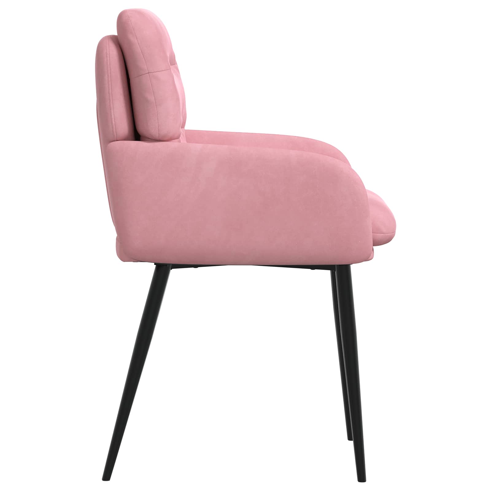 vidaXL Krzesła jadalne 2 pcs Welur różowy 59 x 59,5 x 90 cm