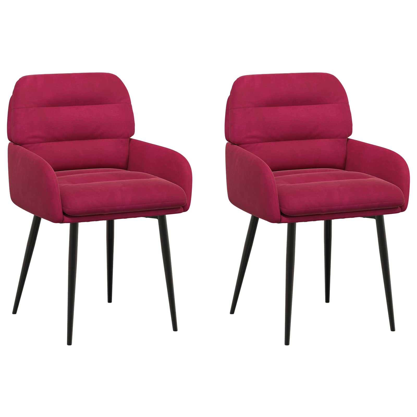 vidaXL Krzesła jadalne 2 pcs Welur Czerwone wino 59 x 59,5 x 90 cm