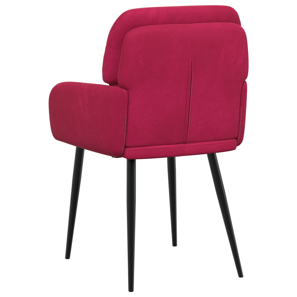 vidaXL Krzesła jadalne 2 pcs Welur Czerwone wino 59 x 59,5 x 90 cm