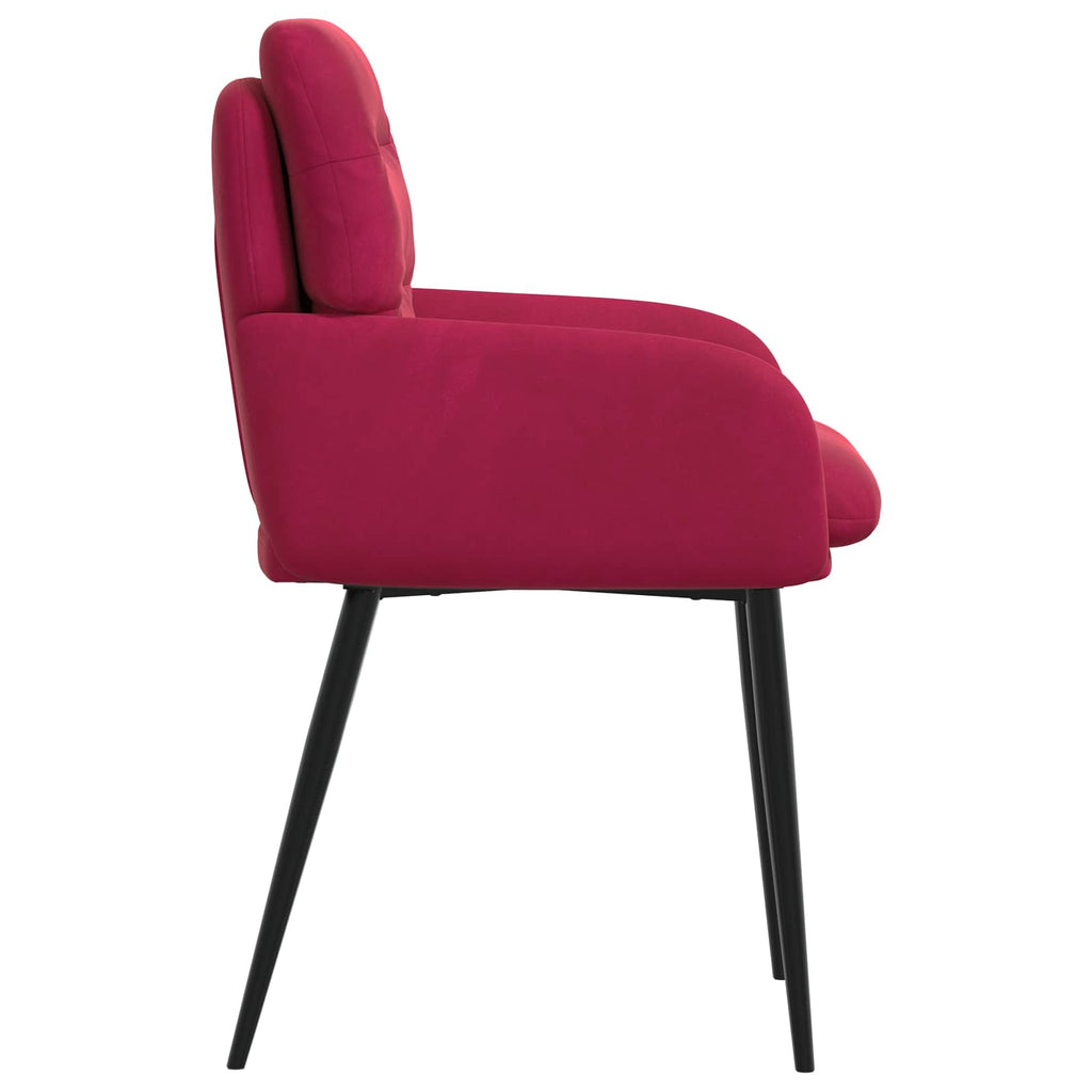 vidaXL Krzesła jadalne 2 pcs Welur Czerwone wino 59 x 59,5 x 90 cm