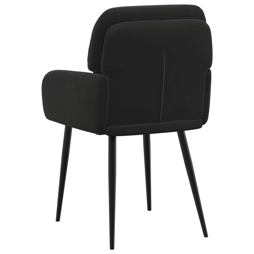 vidaXL Krzesła jadalne 2 pcs Welur Czarny 59 x 59,5 x 90 cm