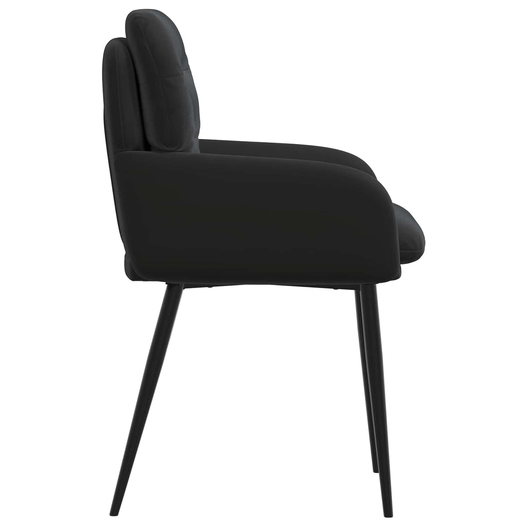 vidaXL Krzesła jadalne 2 pcs Welur Czarny 59 x 59,5 x 90 cm