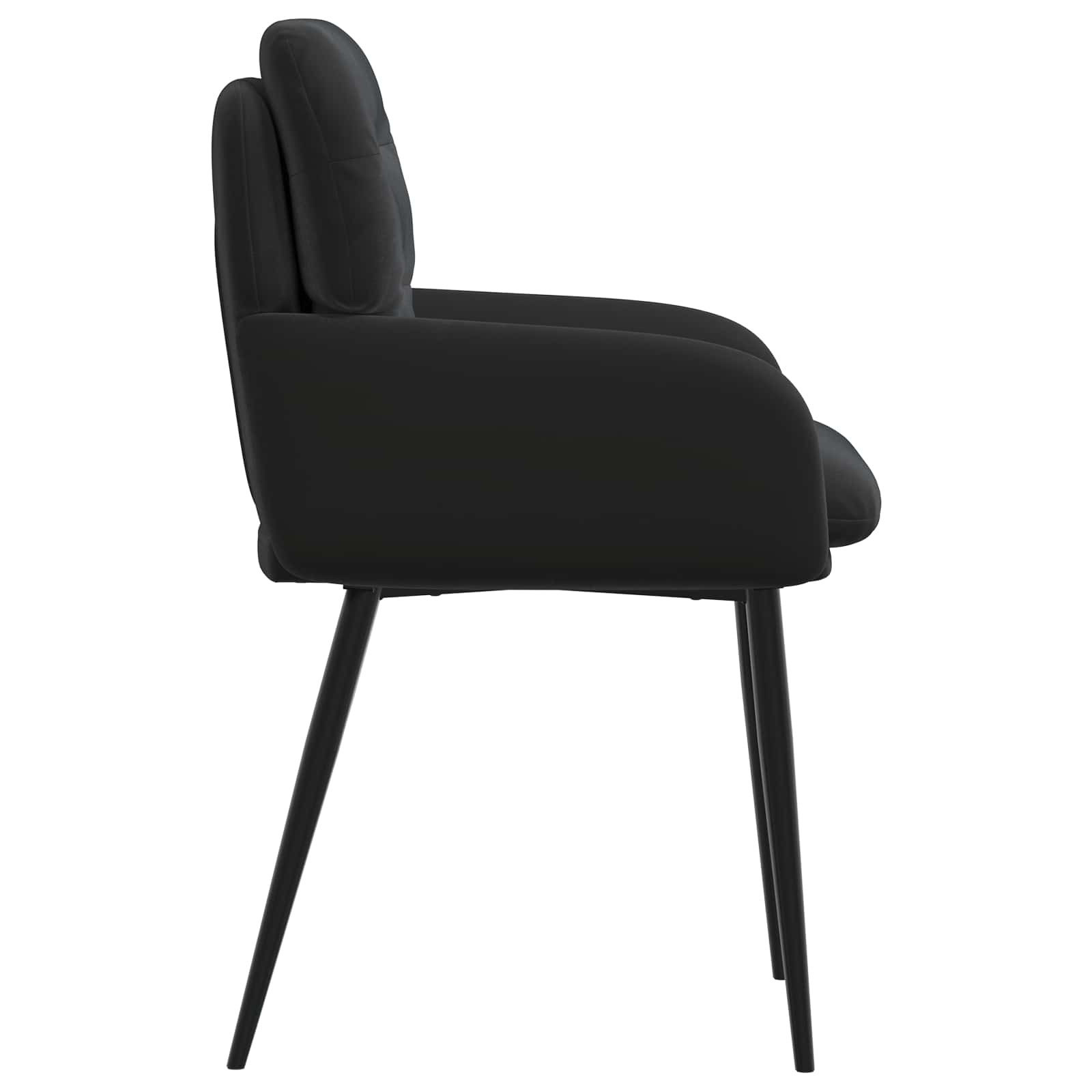 vidaXL Krzesła jadalne 2 pcs Welur Czarny 59 x 59,5 x 90 cm
