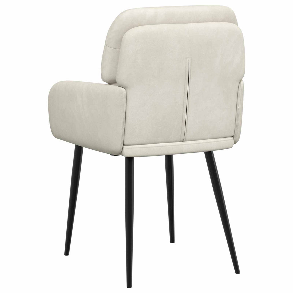 vidaXL Krzesła jadalne 2 pcs Welur kremowy 59 x 59,5 x 90 cm