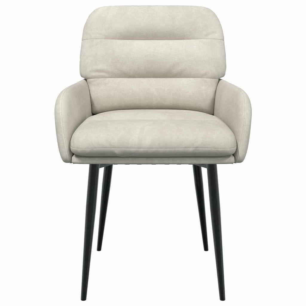 vidaXL Krzesła jadalne 2 pcs Welur kremowy 59 x 59,5 x 90 cm