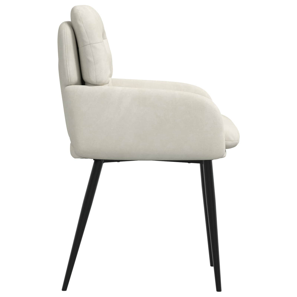 vidaXL Krzesła jadalne 2 pcs Welur kremowy 59 x 59,5 x 90 cm