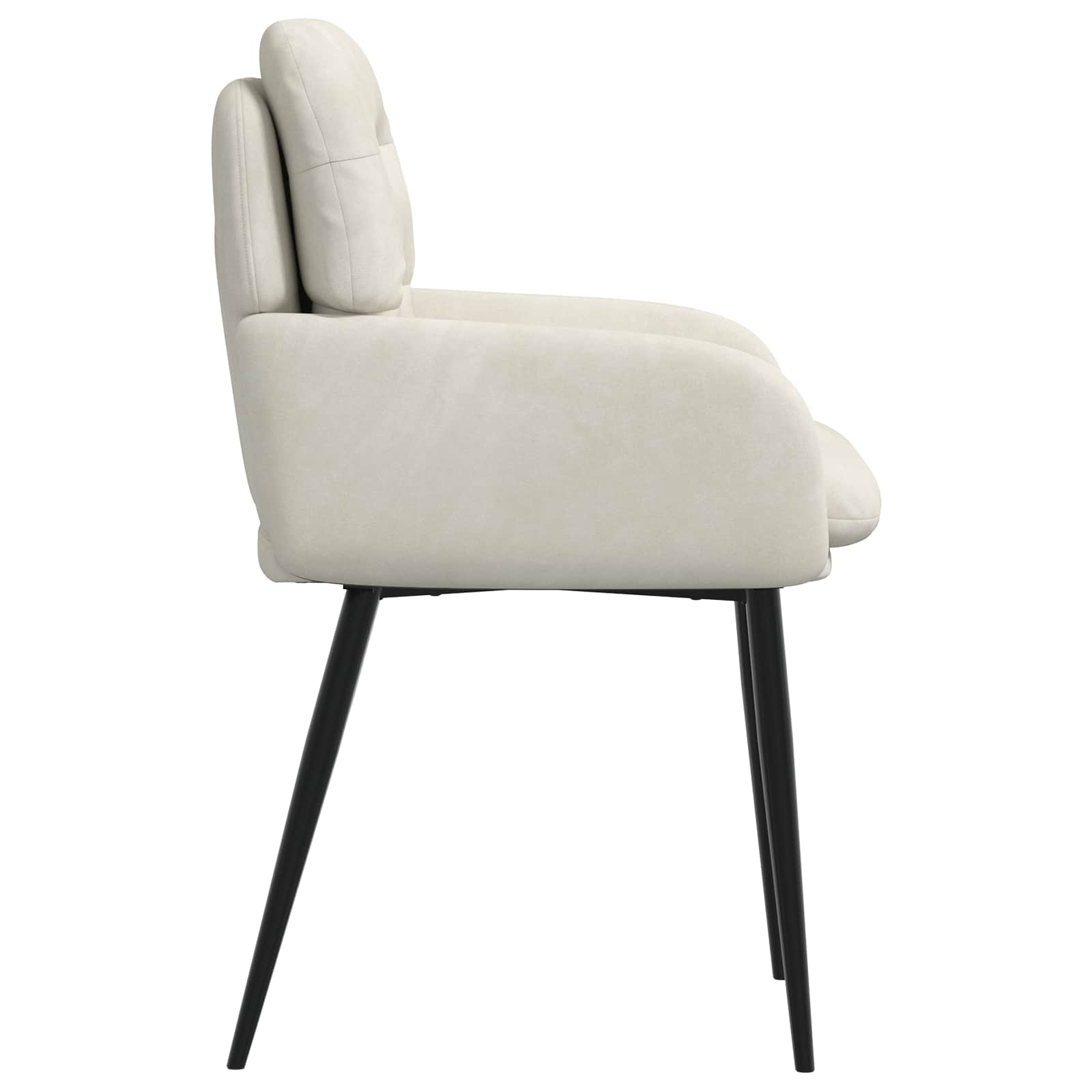 vidaXL Krzesła jadalne 2 pcs Welur kremowy 59 x 59,5 x 90 cm